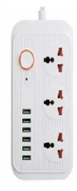3 Socket + 6 USB Universal Power Extension Cord(A-09USB)