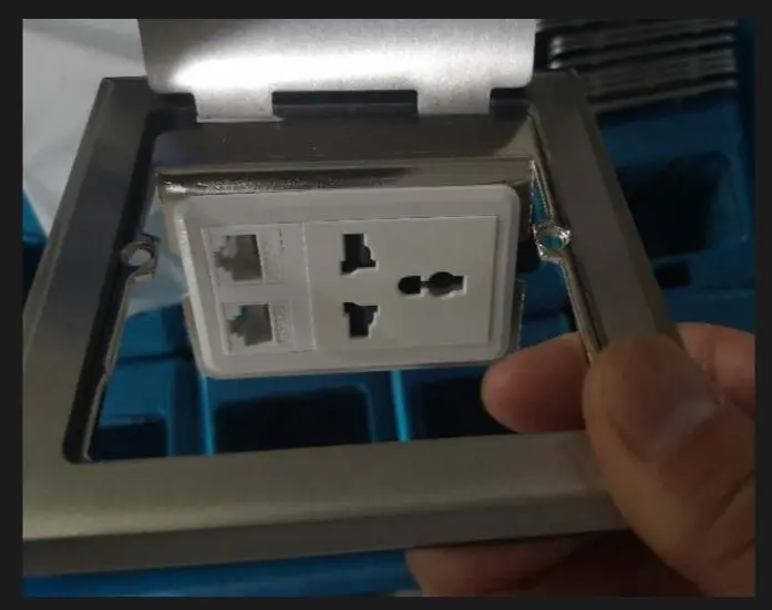 Pop-up floor switch socket with 2rj45 Port