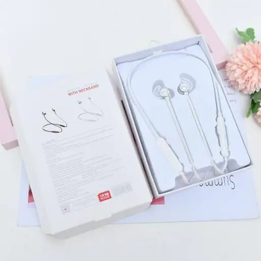 Simple Style Bluetooth Earphones with Neckband (White)